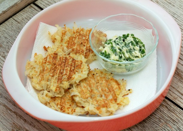 Daikon Radish Cakes with Chive Butter