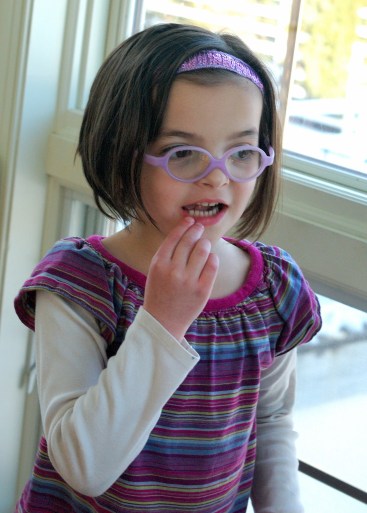 Josie Tasting Radish Chips